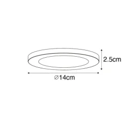 QAZQA Badezimmerlampen|Led-Außenleuchten*Aufbau- oder Einbaustrahler weiß 14 cm inkl. LED 3-Stufen-Dim-to-Warm mit Dip-Schalter - Trans