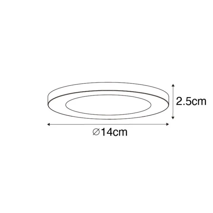 QAZQA Badezimmerlampen|Led-Außenleuchten*Aufbau- oder Einbaustrahler weiß 14 cm inkl. LED 3-Stufen-Dim-to-Warm mit Dip-Schalter - Trans