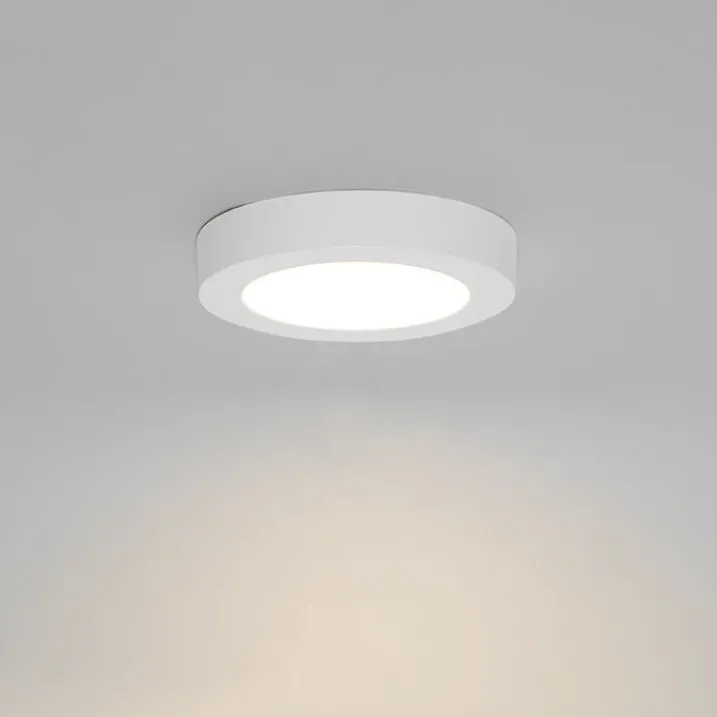 QAZQA Badezimmerlampen|Led-Außenleuchten*Aufbau- oder Einbaustrahler weiß 14 cm inkl. LED 3-Stufen-Dim-to-Warm mit Dip-Schalter - Trans