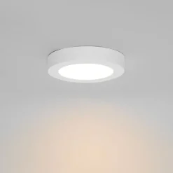 QAZQA Badezimmerlampen|Led-Außenleuchten*Aufbau- oder Einbaustrahler weiß 14 cm inkl. LED 3-Stufen-Dim-to-Warm mit Dip-Schalter - Trans