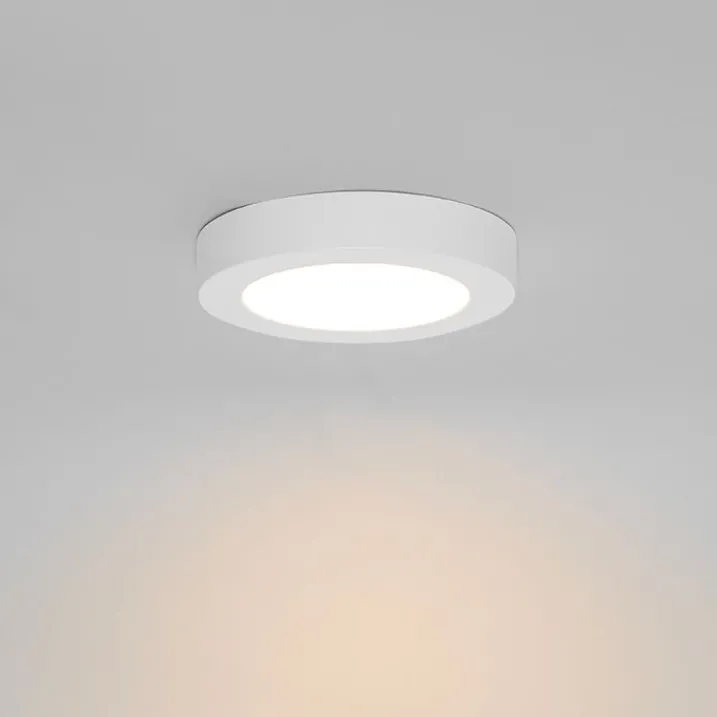 QAZQA Badezimmerlampen|Led-Außenleuchten*Aufbau- oder Einbaustrahler weiß 14 cm inkl. LED 3-Stufen-Dim-to-Warm mit Dip-Schalter - Trans