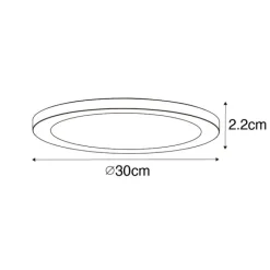 QAZQA Badezimmerlampen|Led-Außenleuchten*Aufbau- oder Einbaustrahler weiß 30 cm inkl. LED 3-Stufen-Dim-to-Warm mit Dip-Schalter - Trans