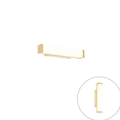 QAZQA Badezimmerlampen|Led-Wandleuchten*Badezimmer Wandleuchte Messing 32 cm inkl. LED IP44 - Cascada