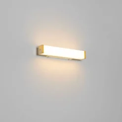 QAZQA Badezimmerlampen|Led-Wandleuchten*Badezimmer Wandleuchte Messing 32 cm inkl. LED IP44 - Cascada