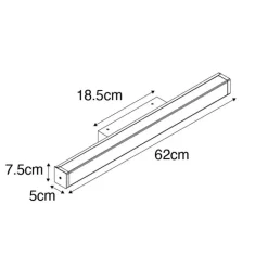 QAZQA Badezimmerlampen|Led-Wandleuchten*Badezimmer Wandleuchte Messing 62 cm inkl. LED IP44 - Cascada
