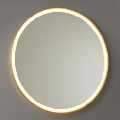 QAZQA Badezimmerlampen|Spiegel Mit Beleuchtung*Badezimmerspiegel Gold 70 cm inkl. LED mit Touchdimmer - Miral