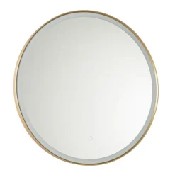 QAZQA Badezimmerlampen|Spiegel Mit Beleuchtung*Badezimmerspiegel Gold 70 cm inkl. LED mit Touchdimmer - Miral