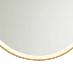 QAZQA Badezimmerlampen|Spiegel Mit Beleuchtung*Badezimmerspiegel Gold 70 cm inkl. LED mit Touchdimmer - Miral