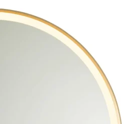 QAZQA Badezimmerlampen|Spiegel Mit Beleuchtung*Badezimmerspiegel Gold 70 cm inkl. LED mit Touchdimmer - Miral