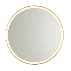 QAZQA Badezimmerlampen|Spiegel Mit Beleuchtung*Badezimmerspiegel Gold 70 cm inkl. LED mit Touchdimmer - Miral