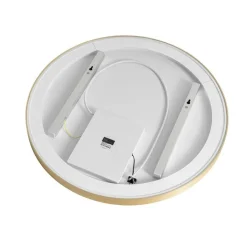 QAZQA Badezimmerlampen|Spiegel Mit Beleuchtung*Badezimmerspiegel Gold 70 cm inkl. LED mit Touchdimmer - Miral