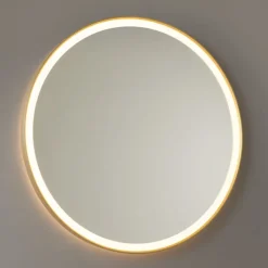 QAZQA Badezimmerlampen|Spiegel Mit Beleuchtung*Badezimmerspiegel Gold 70 cm inkl. LED mit Touchdimmer - Miral