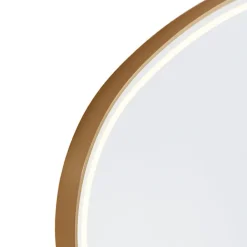 QAZQA Professional Badezimmerlampen|Spiegel Mit Beleuchtung*Badezimmerspiegel Gold inkl. LED mit Touchdimmer oval - Miral