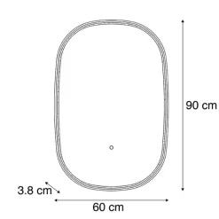 QAZQA Professional Badezimmerlampen|Spiegel Mit Beleuchtung*Badezimmerspiegel Gold inkl. LED mit Touchdimmer oval - Miral