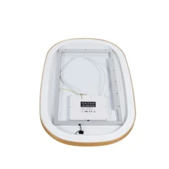 QAZQA Professional Badezimmerlampen|Spiegel Mit Beleuchtung*Badezimmerspiegel Gold inkl. LED mit Touchdimmer oval - Miral