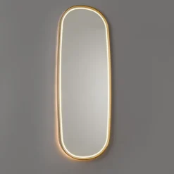 QAZQA Badezimmerlampen|Spiegel Mit Beleuchtung*Badezimmerspiegel Roségold inkl. LED und Touchdimmer - Geraldien