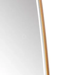 QAZQA Badezimmerlampen|Spiegel Mit Beleuchtung*Badezimmerspiegel Roségold inkl. LED und Touchdimmer - Geraldien