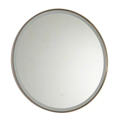 QAZQA Badezimmerlampen|Spiegel Mit Beleuchtung*Badezimmerspiegel Roségold 70 cm inkl. LED mit Touchdimmer - Miral