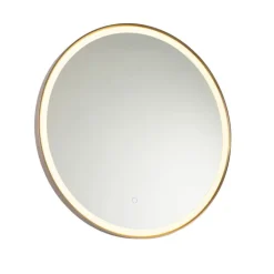 QAZQA Badezimmerlampen|Spiegel Mit Beleuchtung*Badezimmerspiegel Roségold 70 cm inkl. LED mit Touchdimmer - Miral