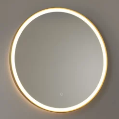 QAZQA Badezimmerlampen|Spiegel Mit Beleuchtung*Badezimmerspiegel Roségold 70 cm inkl. LED mit Touchdimmer - Miral