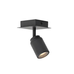 QAZQA Badezimmerlampen|Smarte Spots*Bad-Spot schwarz quadratisch IP44 inkl. Wifi GU10 - Ducha