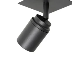 QAZQA Badezimmerlampen|Smarte Spots*Bad-Spot schwarz quadratisch IP44 inkl. Wifi GU10 - Ducha