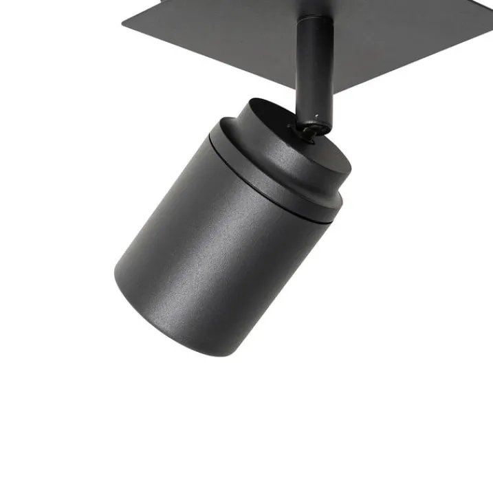 QAZQA Badezimmerlampen|Smarte Spots*Bad-Spot schwarz quadratisch IP44 inkl. Wifi GU10 - Ducha