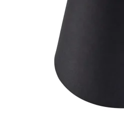 QAZQA Lampenschirme*Baumwollklemmschirm schwarz 12 cm rund mit goldener Innenseite