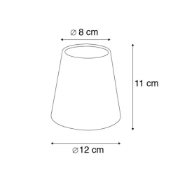 QAZQA Lampenschirme*Baumwollklemmschirm schwarz 12 cm rund mit goldener Innenseite