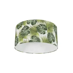 QAZQA Lampenschirme*Baumwoll-Lampenschirm Blattdesign Rund 50/50/25 - Leaf