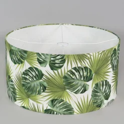 QAZQA Lampenschirme*Baumwoll-Lampenschirm Blattdesign Rund 50/50/25 - Leaf