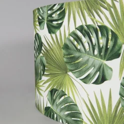 QAZQA Lampenschirme*Baumwoll-Lampenschirm Blattdesign Rund 50/50/25 - Leaf