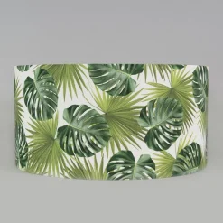 QAZQA Lampenschirme*Baumwoll-Lampenschirm Blattdesign Rund 50/50/25 - Leaf