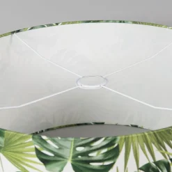 QAZQA Lampenschirme*Baumwoll-Lampenschirm Blattdesign Rund 50/50/25 - Leaf