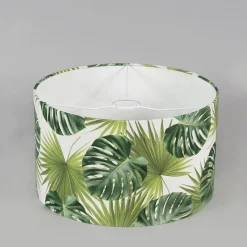 QAZQA Lampenschirme*Baumwoll-Lampenschirm Blattdesign Rund 35/35/20 - Leaf