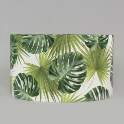 QAZQA Lampenschirme*Baumwoll-Lampenschirm Blattdesign Rund 35/35/20 - Leaf