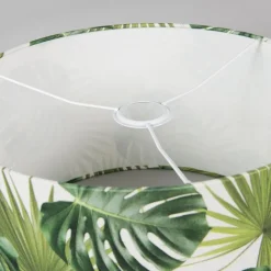 QAZQA Lampenschirme*Baumwoll-Lampenschirm Blattdesign Rund 35/35/20 - Leaf