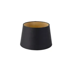 QAZQA Lampenschirme*Baumwolllampenschirm schwarz 25/20/16 mit goldenem Interieur