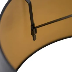 QAZQA Lampenschirme*Baumwolllampenschirm schwarz 40/35/22 mit goldener Innenseite