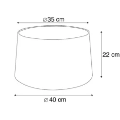 QAZQA Lampenschirme*Baumwolllampenschirm schwarz 40/35/22 mit goldener Innenseite