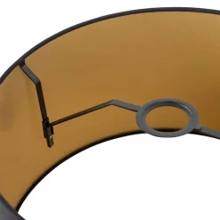 QAZQA Lampenschirme*Baumwolllampenschirm schwarz 40/35/22 mit goldener Innenseite