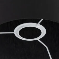 QAZQA Lampenschirme*Baumwoll-Lampenschirm schwarz rund 18/18/14