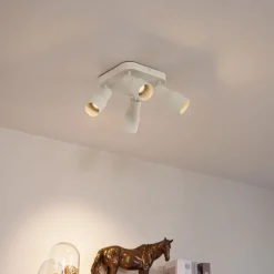 QAZQA Küchenlampen|Esszimmerlampen*Beige GU10 Deckenstrahler 50 mm quadratisch 4-flammig - Stanley