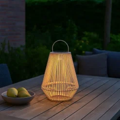 QAZQA Gartenbeleuchtung|Led-Außenleuchten*Böhmische Tischleuchte Beige inkl. LED 3-Stufen-Dimmbar IP54 Solar Wiederaufladbar - Duca