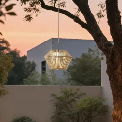 QAZQA Gartenbeleuchtung|Led-Außenleuchten*Böhmische Tischleuchte Beige inkl. LED 3-Stufen-Dimmbar IP54 Solar Wiederaufladbar - Duco