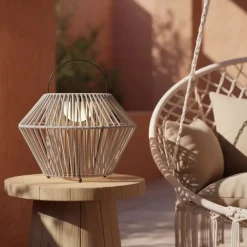 QAZQA Gartenbeleuchtung|Led-Außenleuchten*Böhmische Tischleuchte Grau inkl. LED 3-Stufen-Dimmbar IP54 Solar Wiederaufladbar - Duco