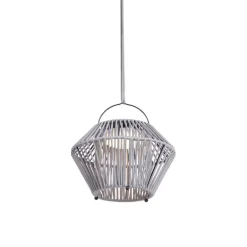 QAZQA Gartenbeleuchtung|Led-Außenleuchten*Böhmische Tischleuchte Grau inkl. LED 3-Stufen-Dimmbar IP54 Solar Wiederaufladbar - Duco