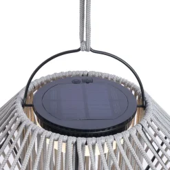 QAZQA Gartenbeleuchtung|Led-Außenleuchten*Böhmische Tischleuchte Grau inkl. LED 3-Stufen-Dimmbar IP54 Solar Wiederaufladbar - Duco