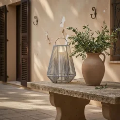 QAZQA Gartenbeleuchtung|Led-Außenleuchten*Böhmische Tischleuchte Grau inkl. LED 3-Stufen-Dimmbar IP54 Solar Wiederaufladbar - Duca