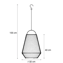 QAZQA Gartenbeleuchtung|Led-Außenleuchten*Böhmische Tischleuchte Grau inkl. LED 3-Stufen-Dimmbar IP54 Solar Wiederaufladbar - Duca